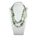 Collana in Prehnite e maxi giada incisa