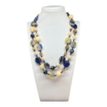 Collana in sodalite, calcite gialla e occhio di tigre