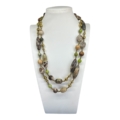 Collana in agata verde, mokaite ed ematite cromo gold