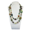Collana in giada, verdite e agata Botwana striata
