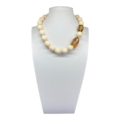 Collana in Avorio antico e maxi ambre messicane