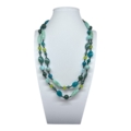 Collana in agata muschiata, amazzonite, crisocolla, quarzo kiwi e quarzo petrolio