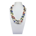 Collana in avororio antico, quarzo fumè, giada spinacina, corniola e lapislazzuli