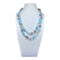 Collana in quarzo azzurro e quarzo grigio